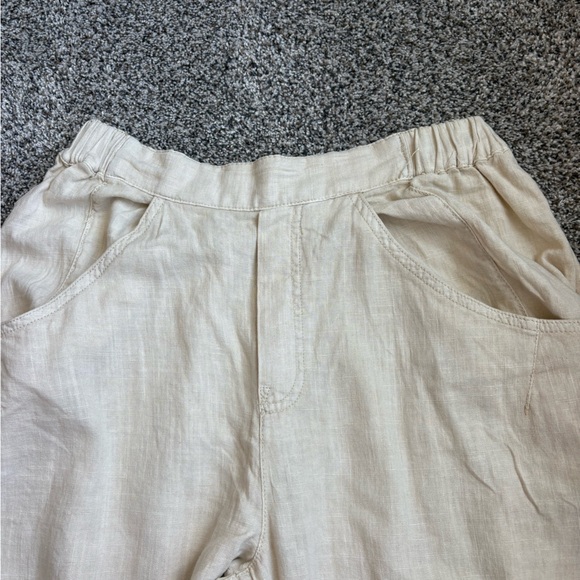 Free people parachute linen pants size medium cream/tan color - Picture 2 of 4